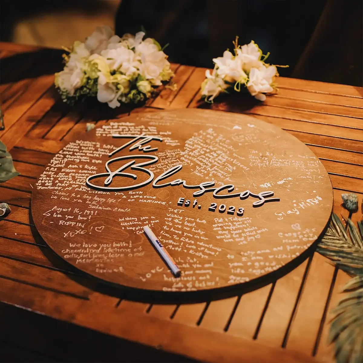 Personalized Wood Wedding Guest Book Alternative – Family Name Sign